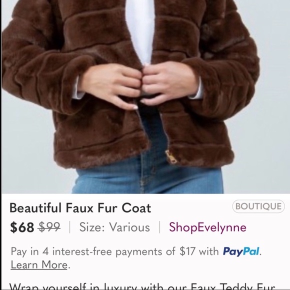 Brown Faux Fur Jacket - Picture 6 of 6